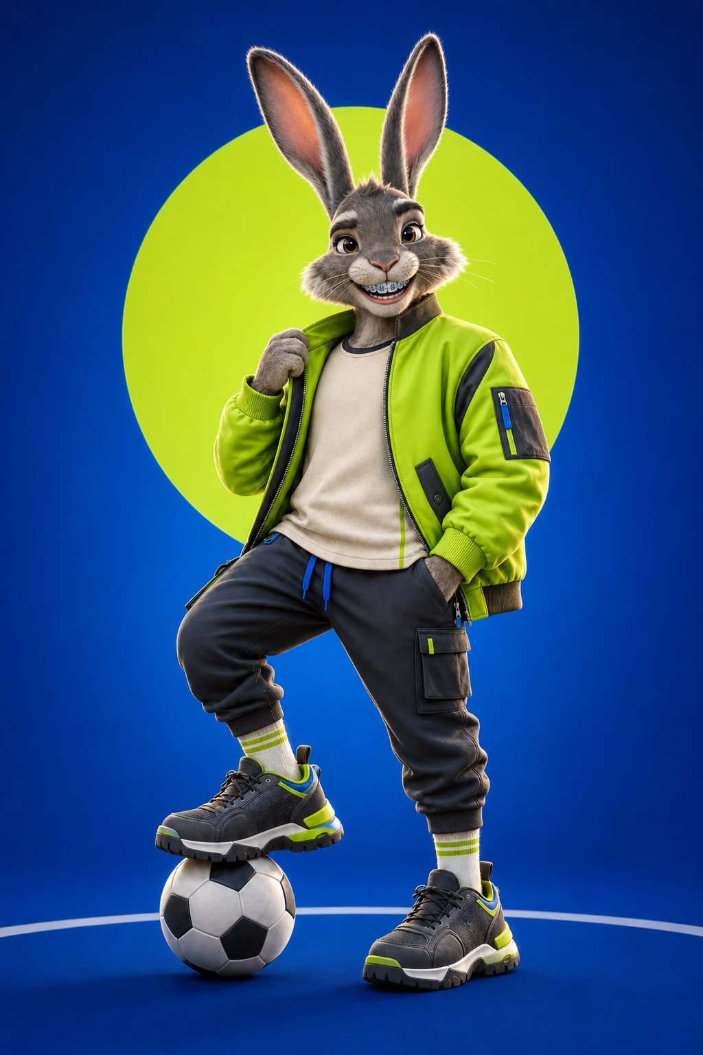 Трёхмерный маскот Rabbit Streets — кролик-футболист